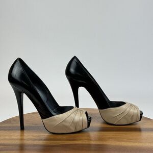 Womens Barbara Bui Two Tone Peep Toe‎ High Heels Shoes Size EU 37 US 6.5-7 M GUC